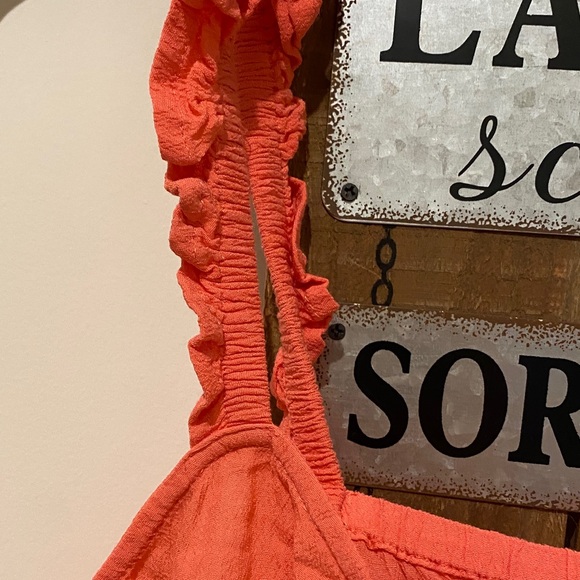 Express Bold Orange Ruffle Strap Top - Picture 3 of 4